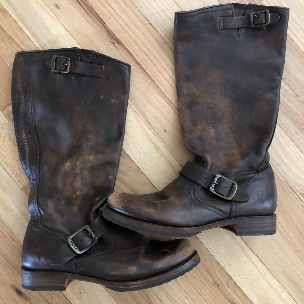Distressed riding boots (Frye)